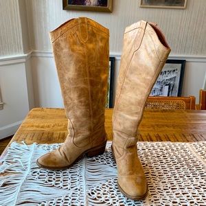 Steve Madden Camel Distressed Tall Boots 7.5
